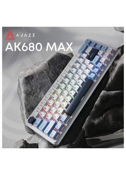 Клавіатура (AK680-M-BWD-AW) Ajazz AK680 MAX Magnetic Switch RGB USB White (380239438)