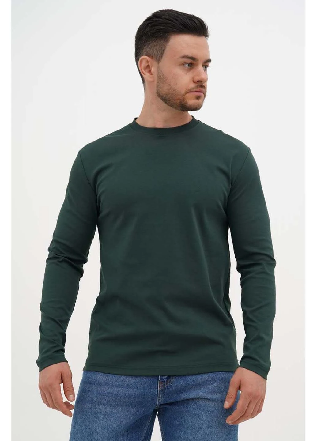 Изумрудный демисезонный повседневный лонгслив Trend Collection