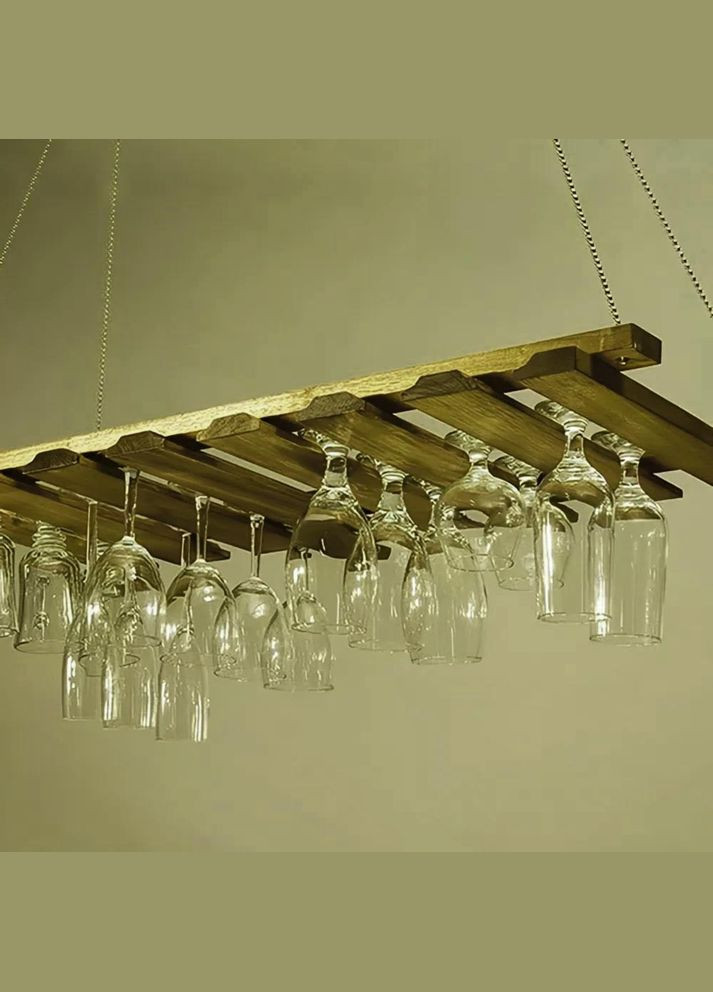 Полка для бокалов из дерева Колтон мускат (ОБС-007207) No Brand (327426241)