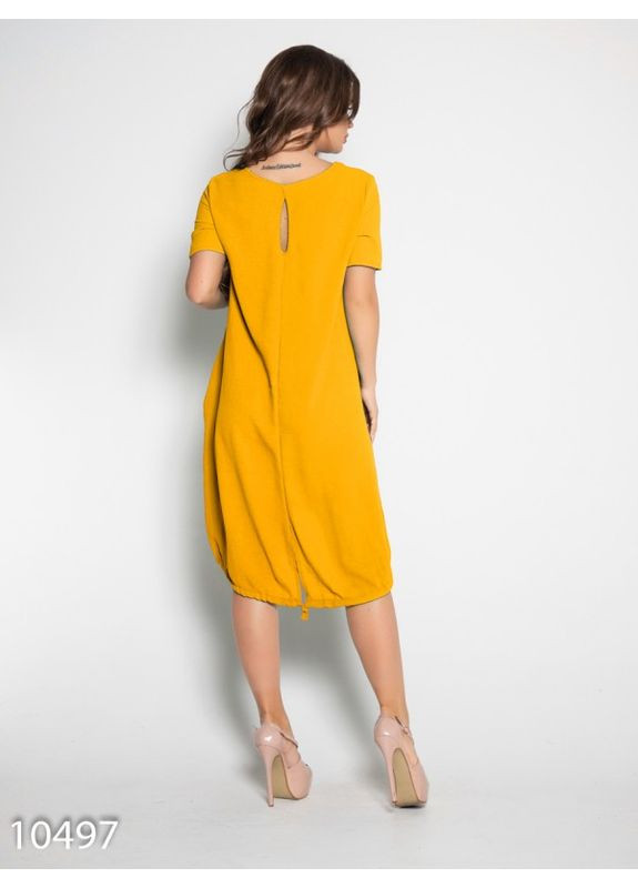 Комбінована сукня 10497 жовта ISSA PLUS однотонна