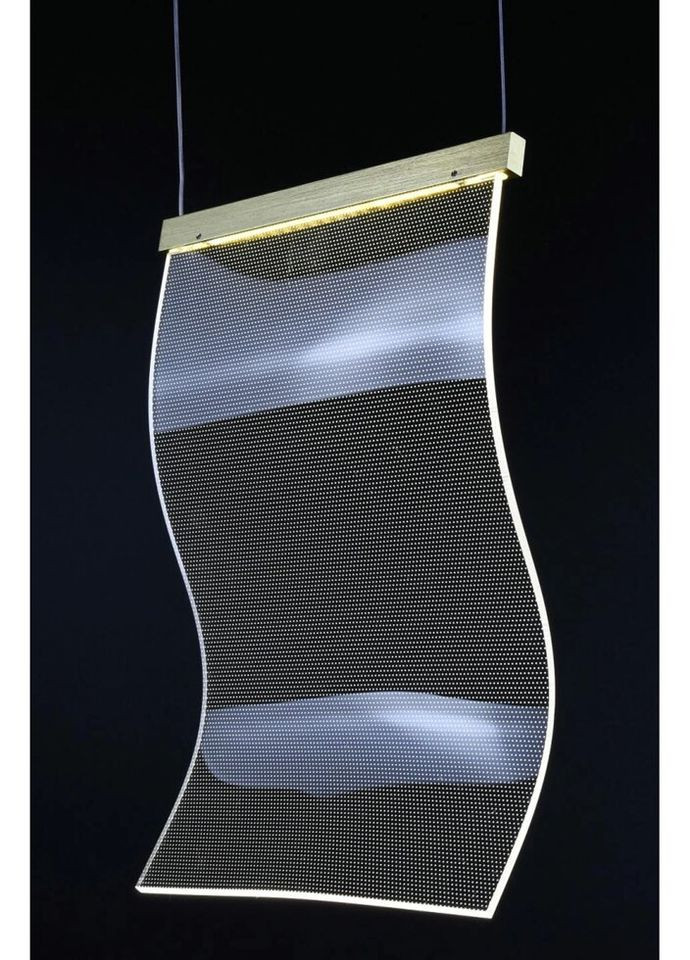 Люстра светодиодная подвесная LED светильник для квартиры на потолок лэд 26908 Латунь 45-200х5х30 см. Sunnysky (335975272)