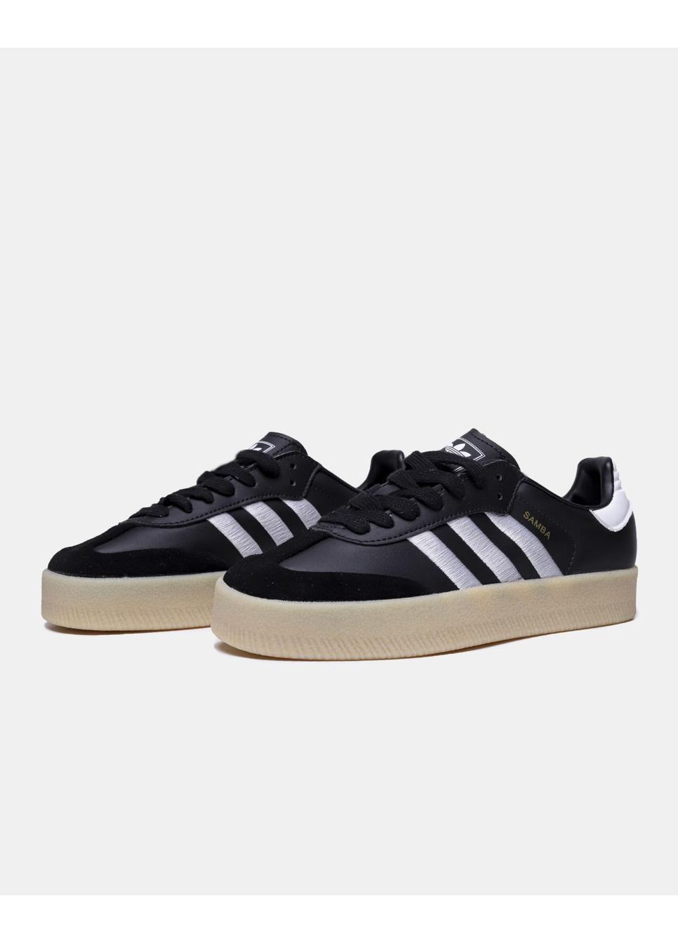 Чорні Осінні кросівки чоловічі adidas samba xlg black white gum адідас самба No Brand