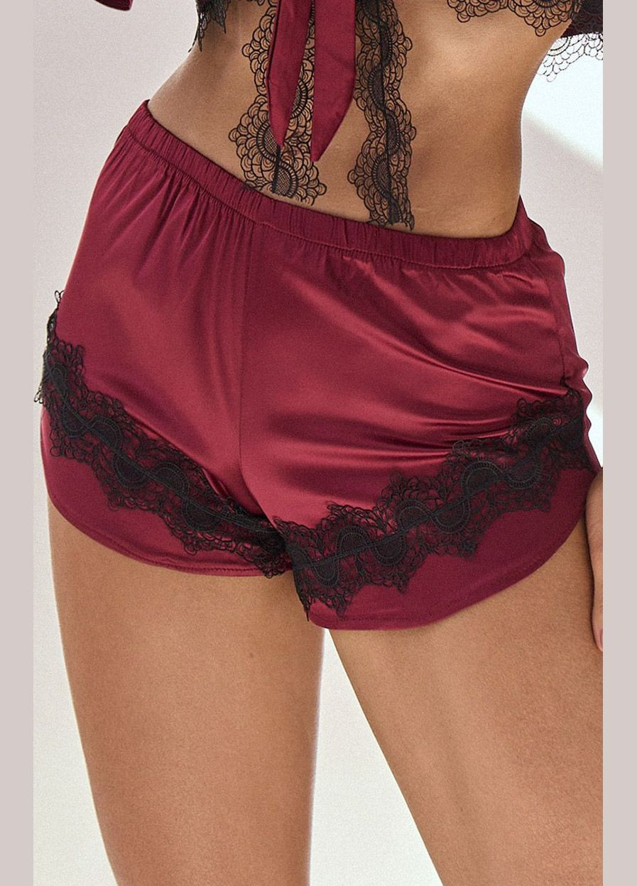Бордовый демисезонный комплект белья (топ, шортики) Livia Corsetti