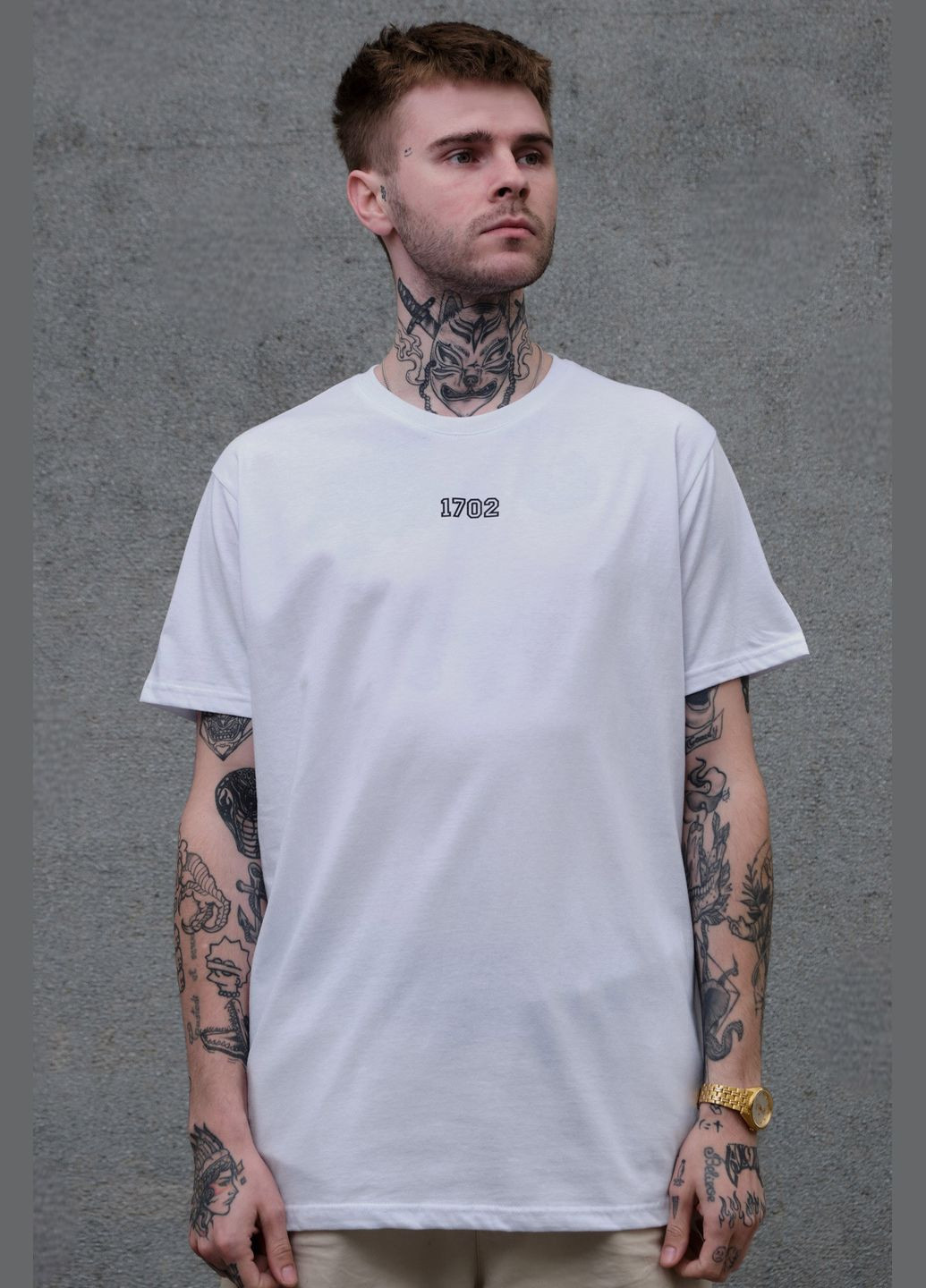 Белая мужская оверсайз футболка с принтом streetwear white Without