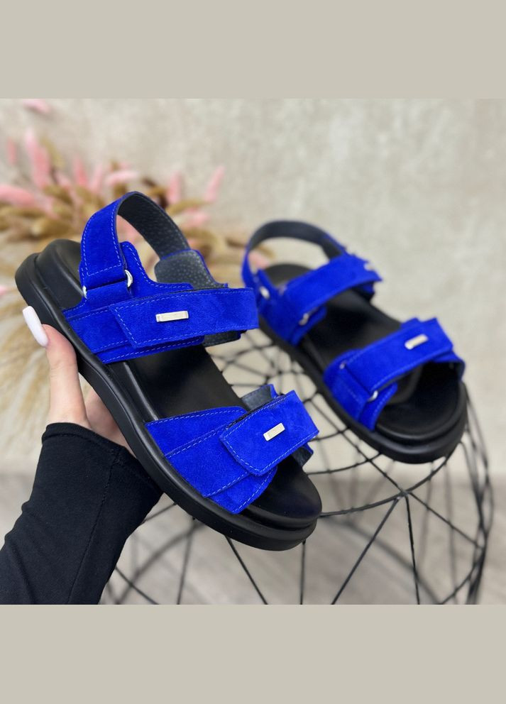 Босоніжки замшеві жіночі з анатомічною устілкою. Колір електрик. 38 розмір Vasha para (342324981)