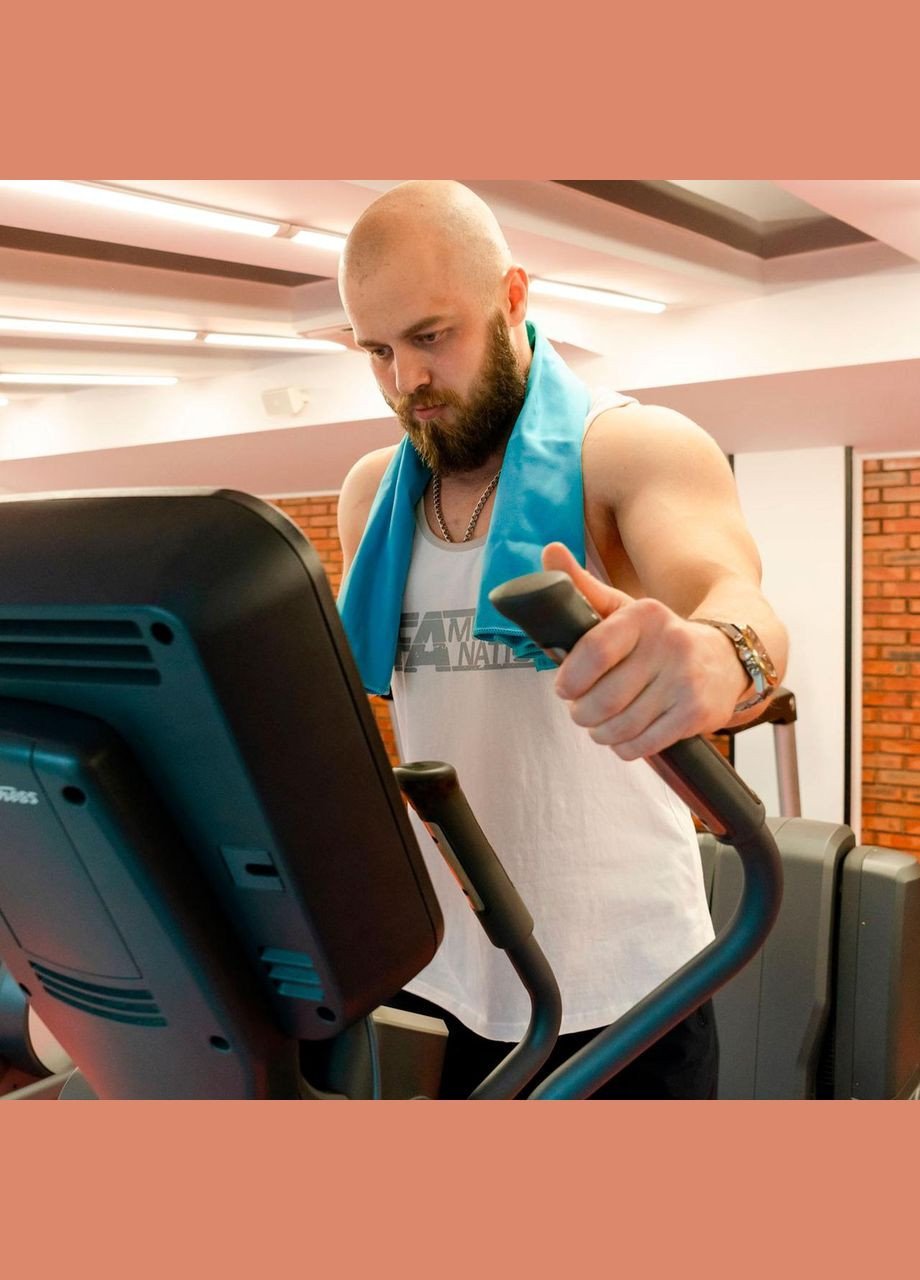 Полотенце спортивное микрофибра с чехлом 80х180 см (60143) Love You голубой