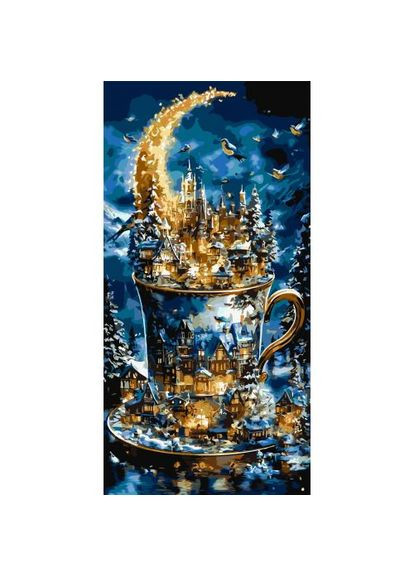 Картина по номерам с красками металлик "Рождественский сказочный город" 40х80 см Origami (373040794)