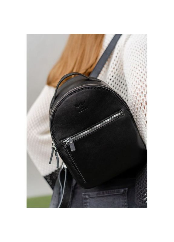 Рюкзак женский с ремнем через плечо кожаный Groove S Черный The Wings (301871158)