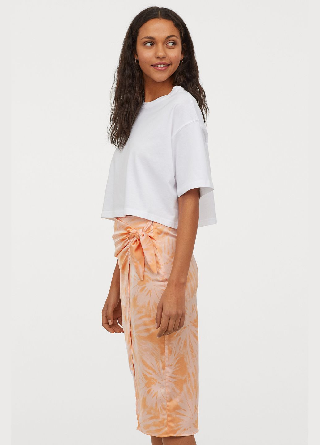 Светло-оранжевая юбка H&M