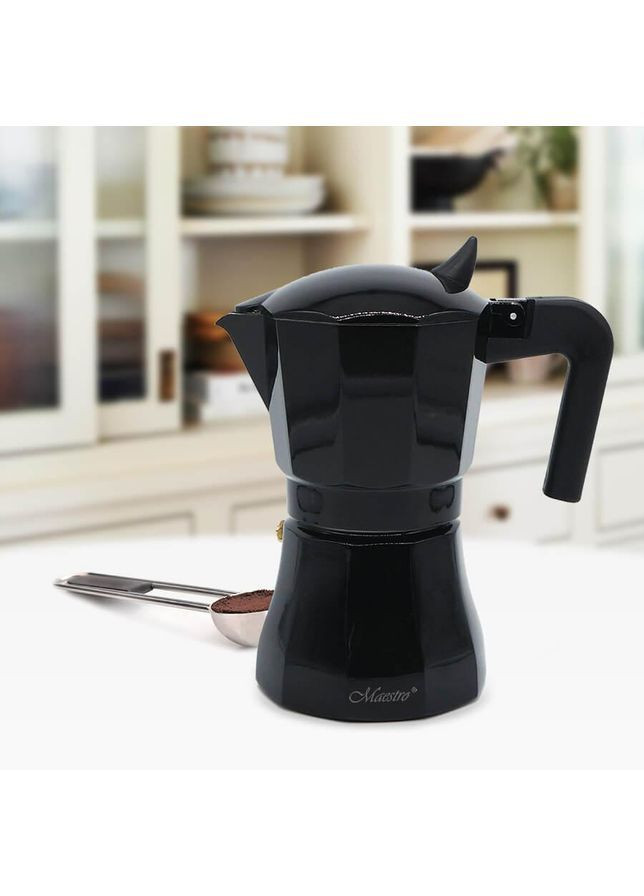 Кавоварка гейзерна MR-1658-6 300мл чорна Maestro (372992659)