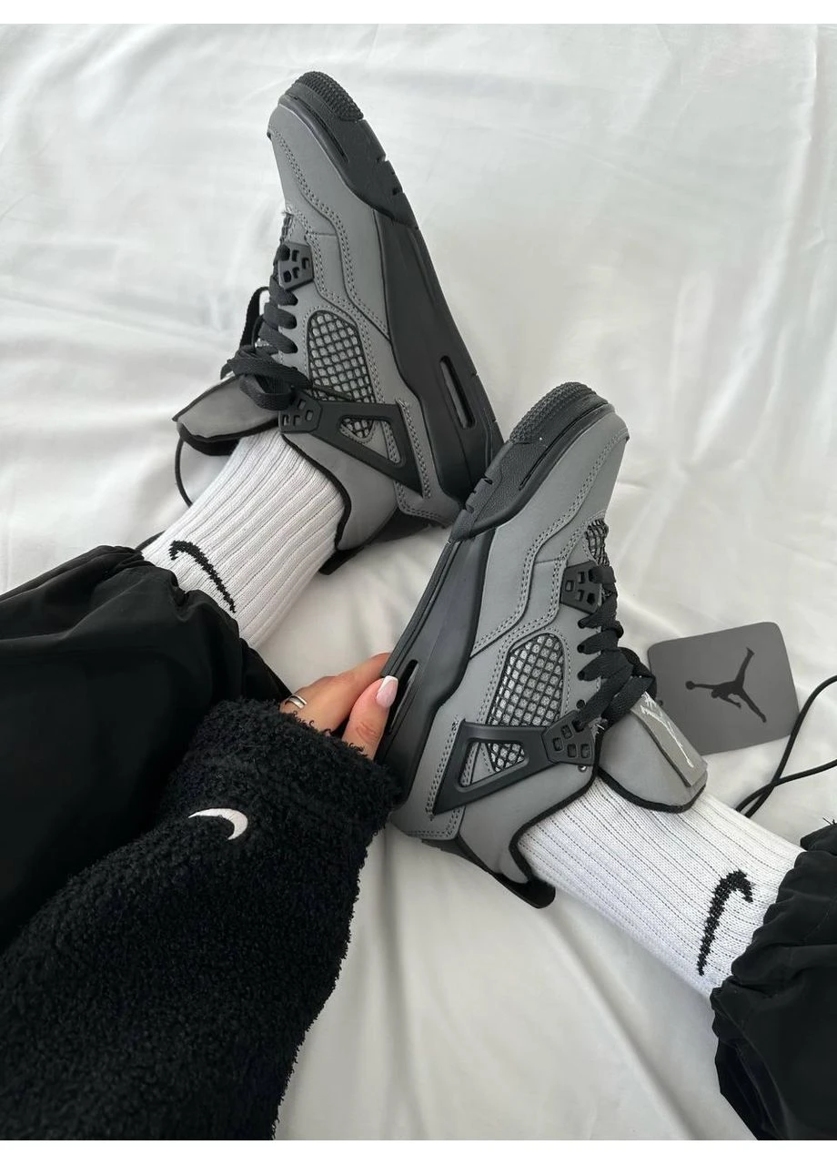 Черные летние кроссовки nike air jordan 4 x cactus jack grey black найк аир джордан No Brand