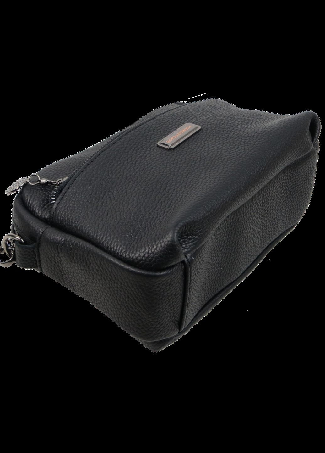 Женская кожаная сумка на плече Черная Borsacomoda (322034908)