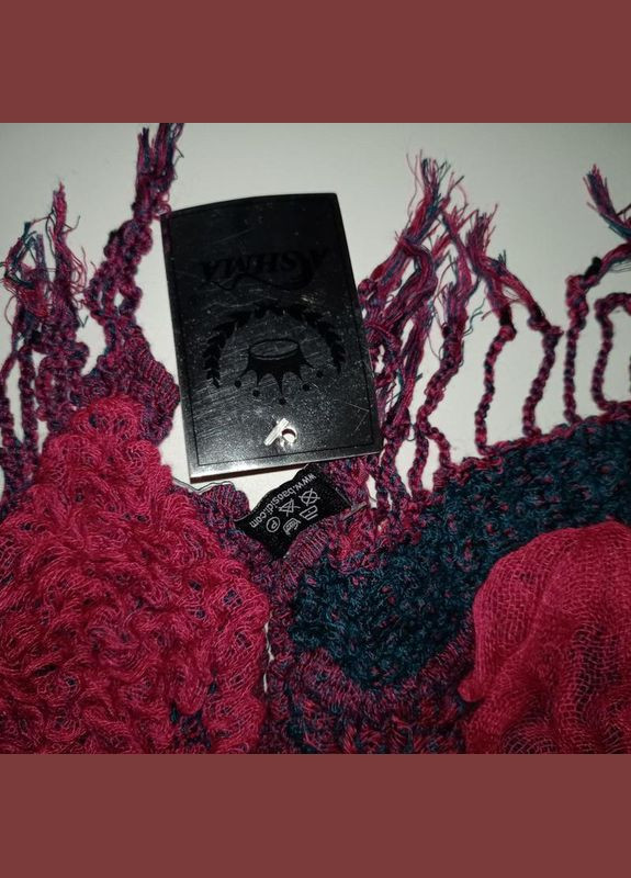 Шарф жіночий сіро-малиновий фактурний об'ємний красивий аксесуар + подарунок No Brand (337359547)