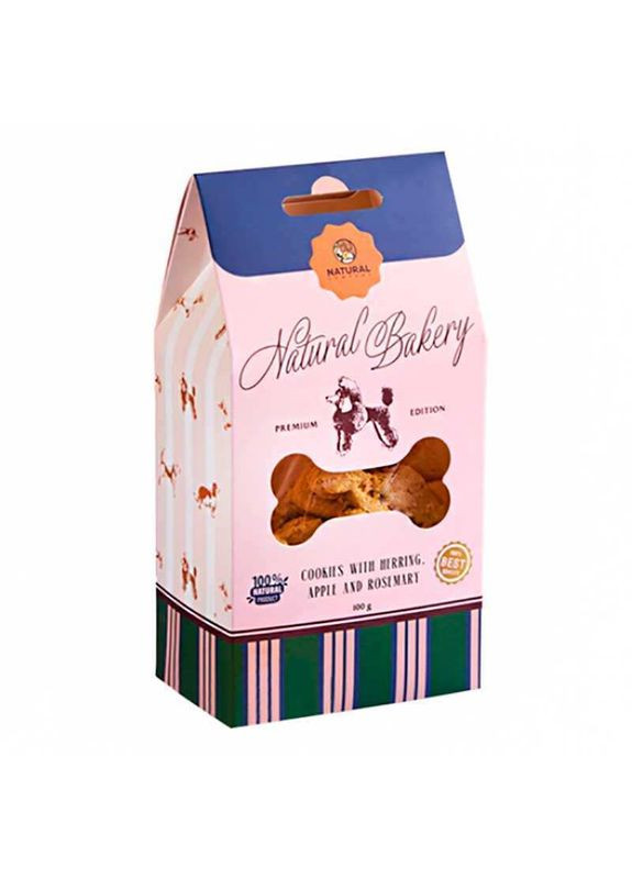 Печенье с селёдкой, яблоком и розмарином для собак Лакомство - 100 г Natural (327055244)