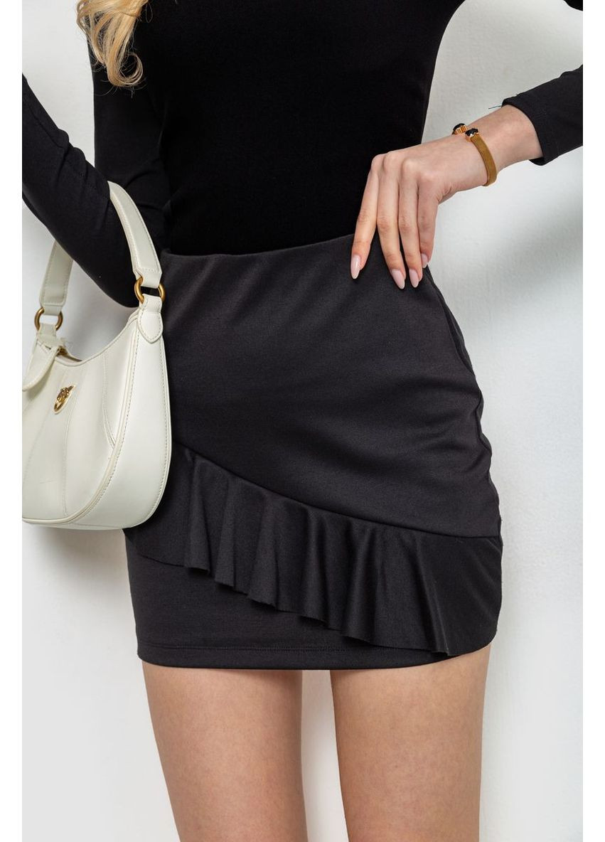 Черная повседневная однотонная юбка однотонная, 244r102 Ager