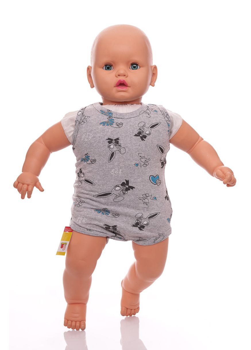 Боді майка кулір для хлопчика сірий Зайчик 80 см (50074) BABYKROHA (297197399)