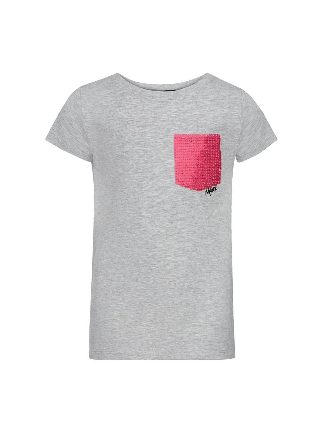 Сіра демісезонна футболка з паєтками що перевертаються для дівчинки 361888 сірий Mexx