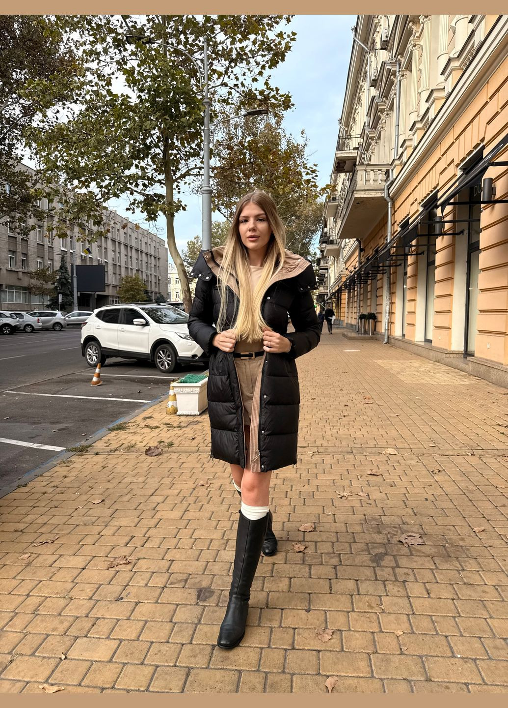 Черное зимнее Женское зимнее пальто 70552 Fodarlloy