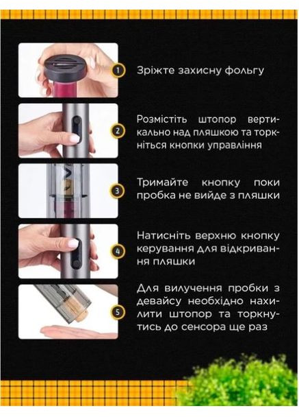 Електричний штопор для вина 2 в 1 автоматичний Темно-Сірий (0021-DAH) Ikos (370710035)