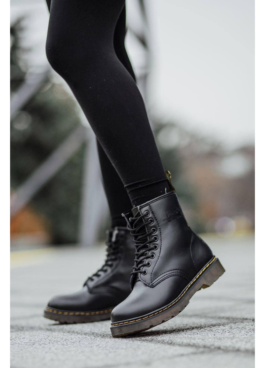 Ботинки женские и мужские Dr.Martens 1460 Black Доктор Мартенс (Мех) No Brand (366322867)