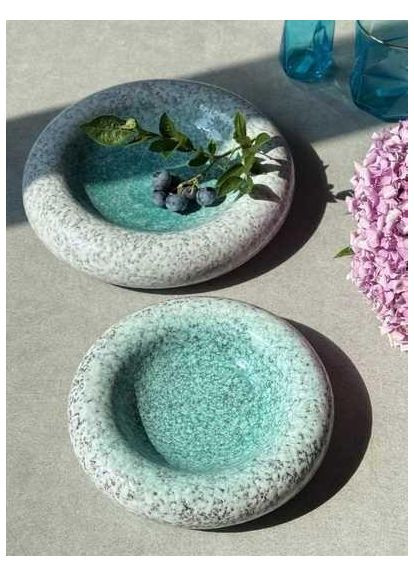 Тарілка камінь "Кам’яне коло" 1шт. 20,3см бірюзового кольору підкреслить елегантність будь-якого інтер’єру OSM (365549102)