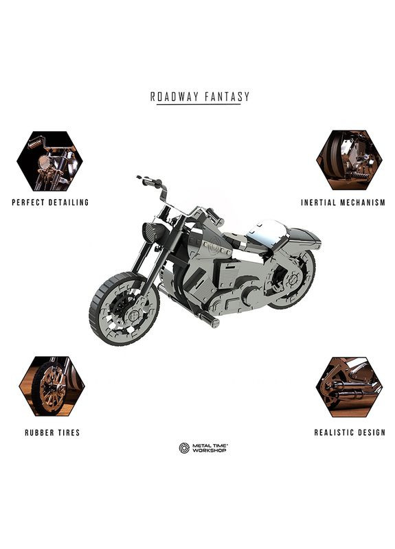 Коллекционная модель-конструктор Roadway Fantasy механический мотоцикл MT012 Metal Time (267507742)
