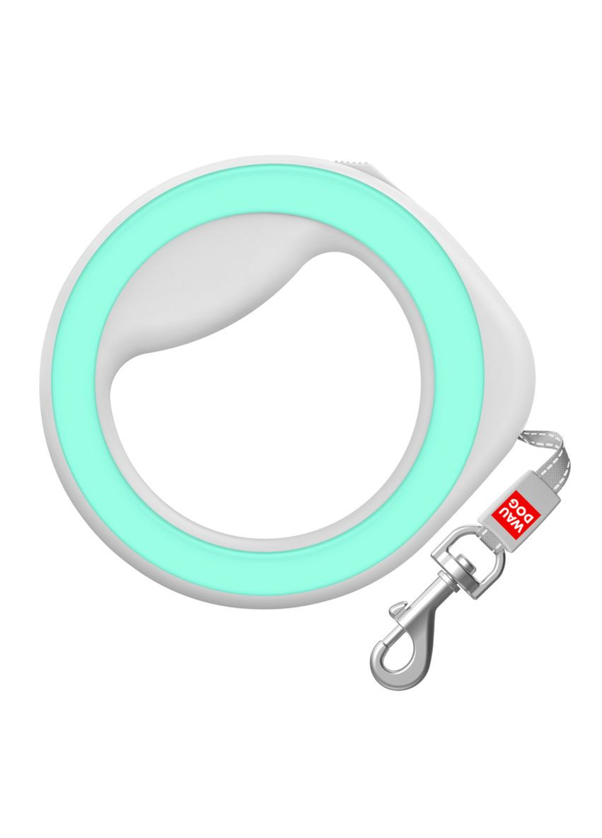 Повідець-рулетка для собак R-leash Кругла XS-M до 40 кг 29 м світловідбивна стрічка Салатовий WAUDOG (279562690)