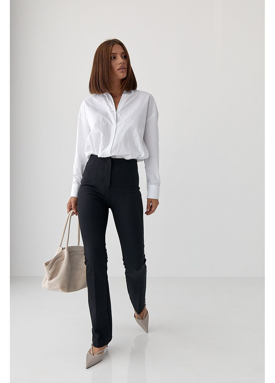 Класична однотонна сорочка з напівкруглим низом Lurex (359479879)