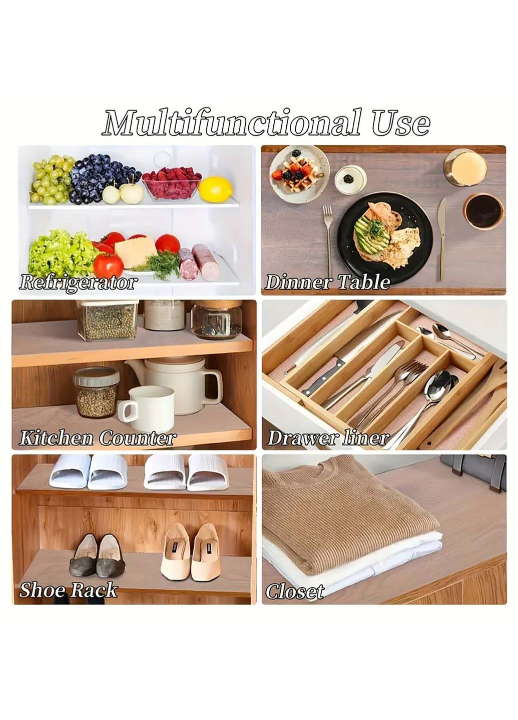 Антибактеріальний протиковзкий килимок для холодильника, кухні, полиць, ящиків шаф 45х100 см Kitchen Master (360801503)