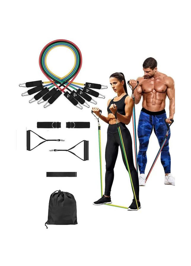 Набор эспандеров Разноцветный тренажер для рук и ног с сумкой для мужчин и женщин. Power Bands (282841407)
