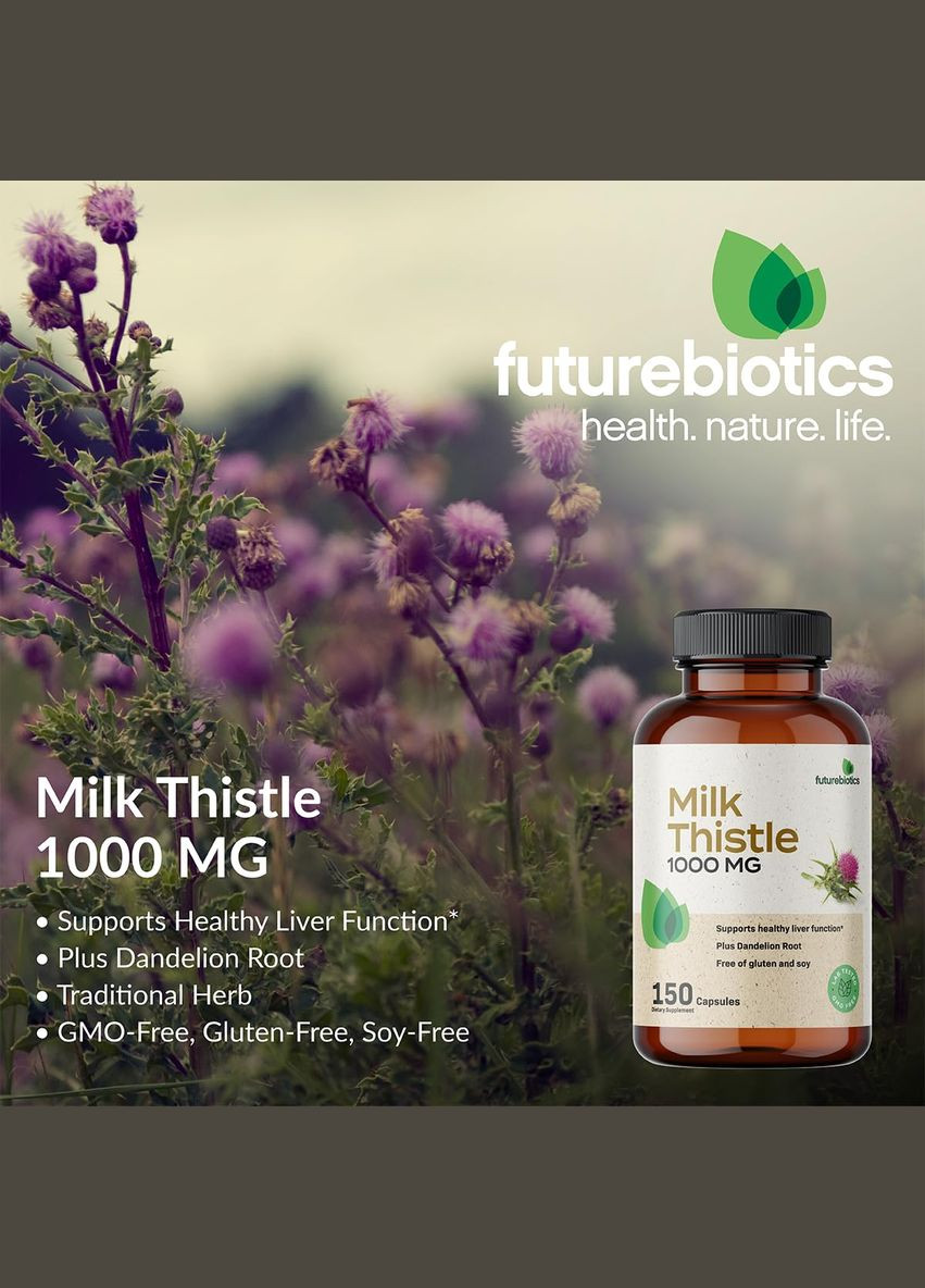 Екстракт розторопші Milk Thistle, 1,000 mg, 150 Capsules FutureBiotics (292555736)