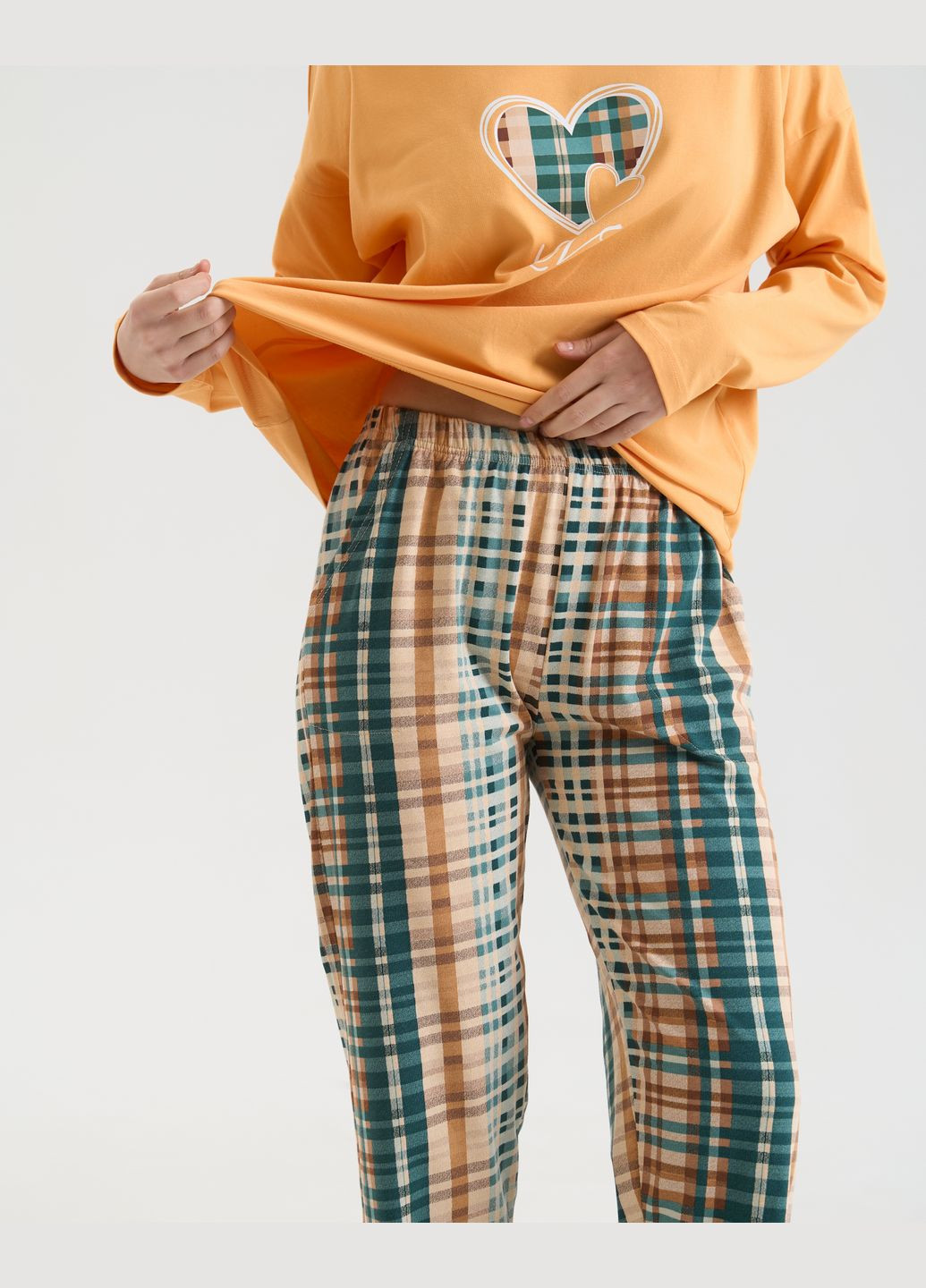 Желтая женский комплект со штанами в клетку Nicoletta