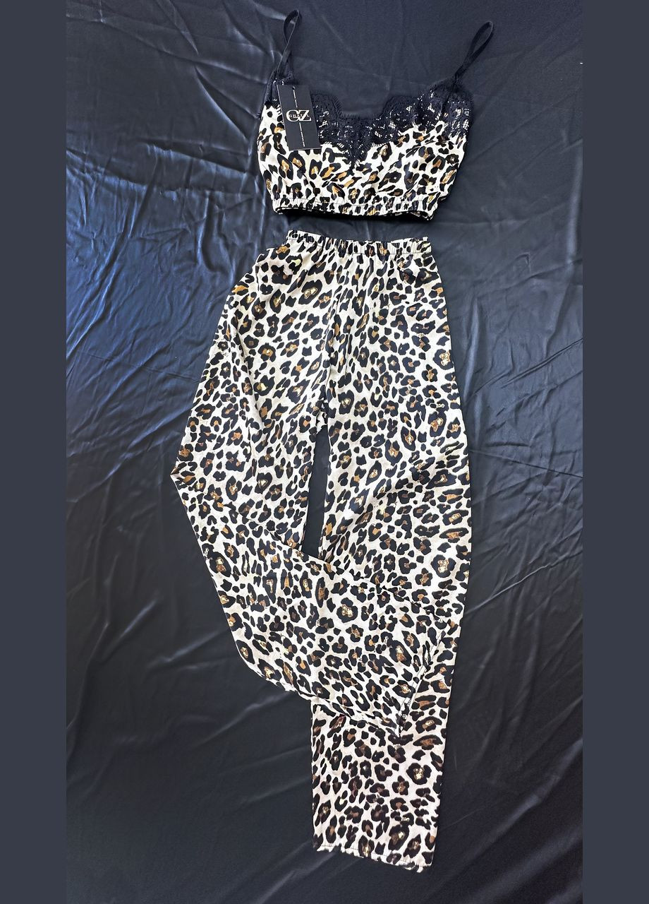 Чорна всесезон шовковий домашній комплект шортики+майка+халат шовк сінді трійка топ + брюки Ghazel