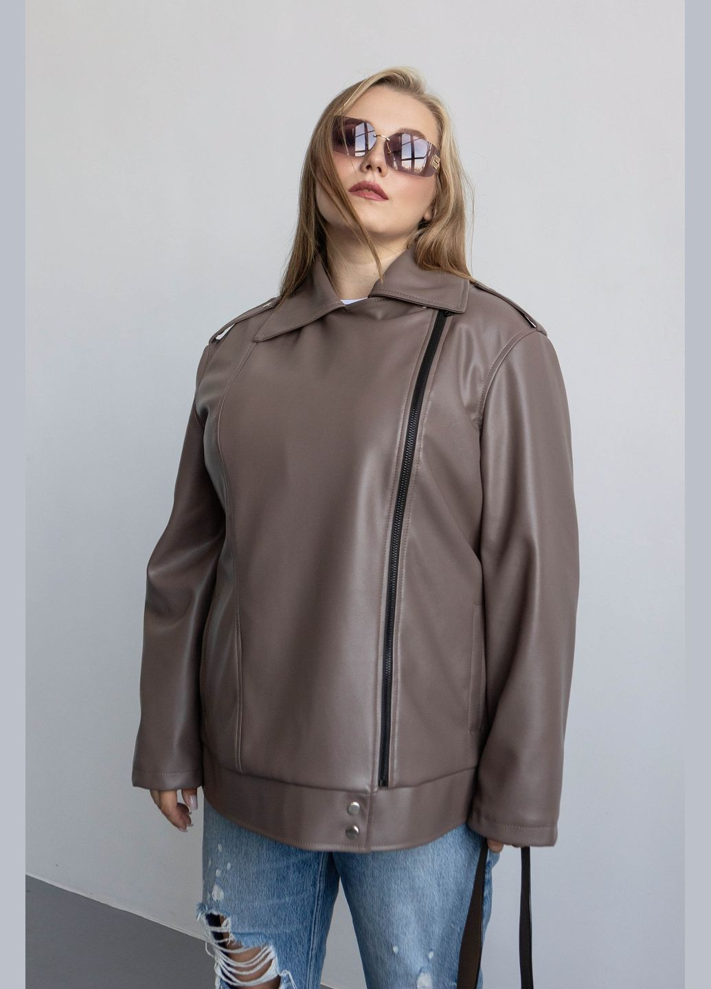 Коричневая демисезонная стильная косуха косуха Jadone Fashion