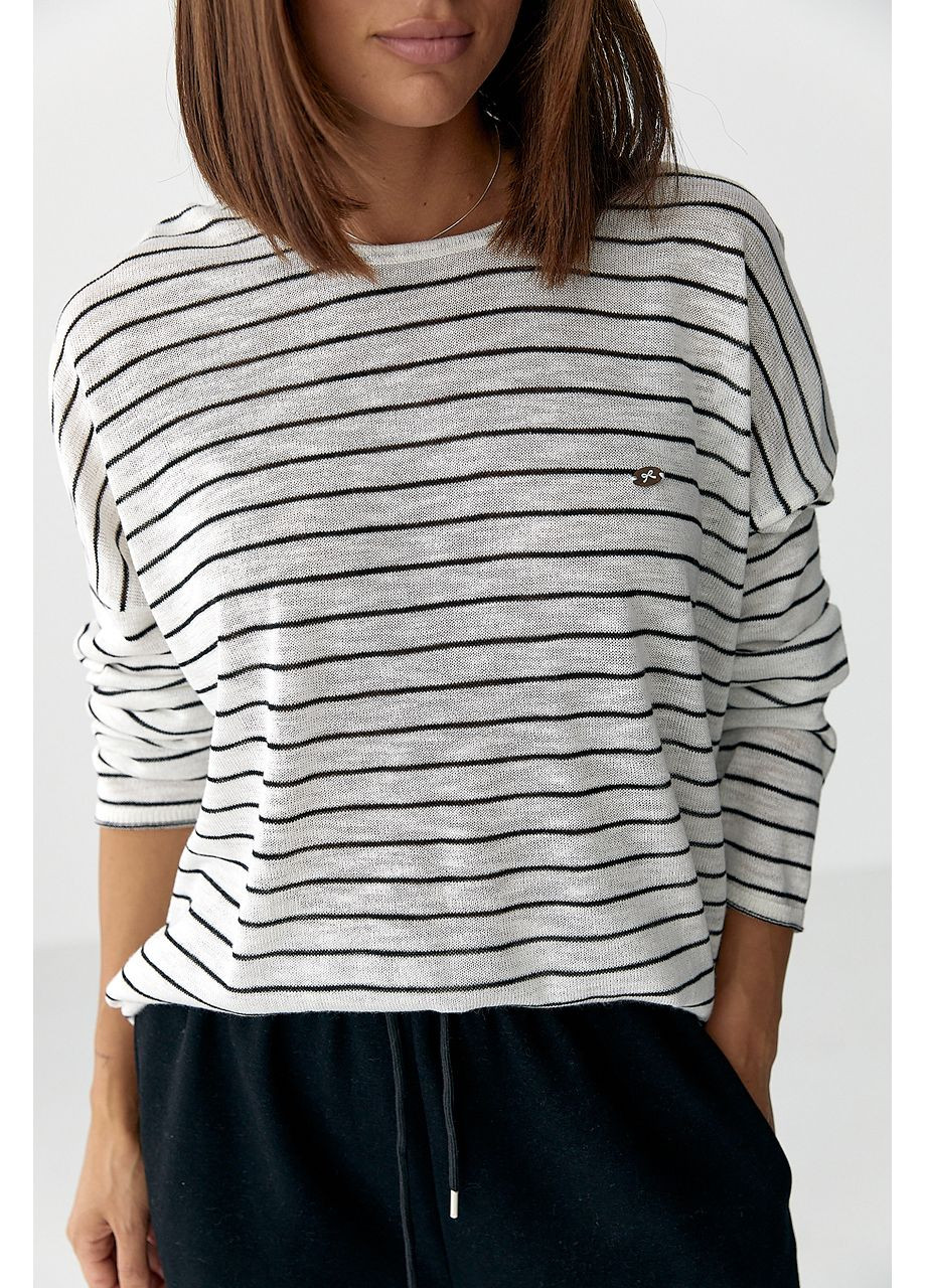 Легкий вязаный джемпер в полоску Lurex (360977001)