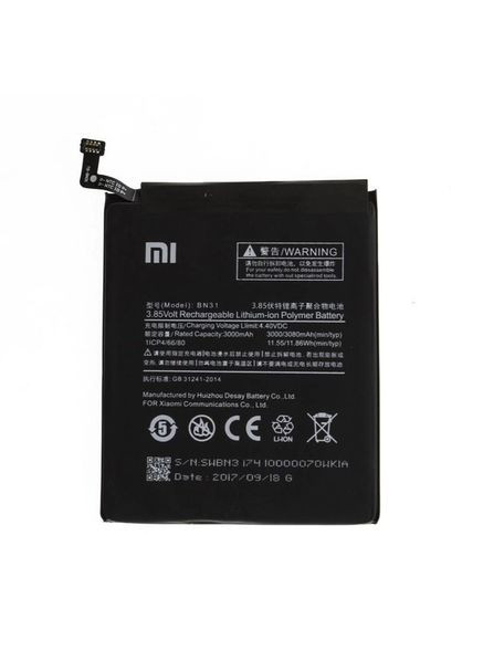 Аккумулятор BN31 для телефона Mi 5x AAA-Class Xiaomi (293346100)