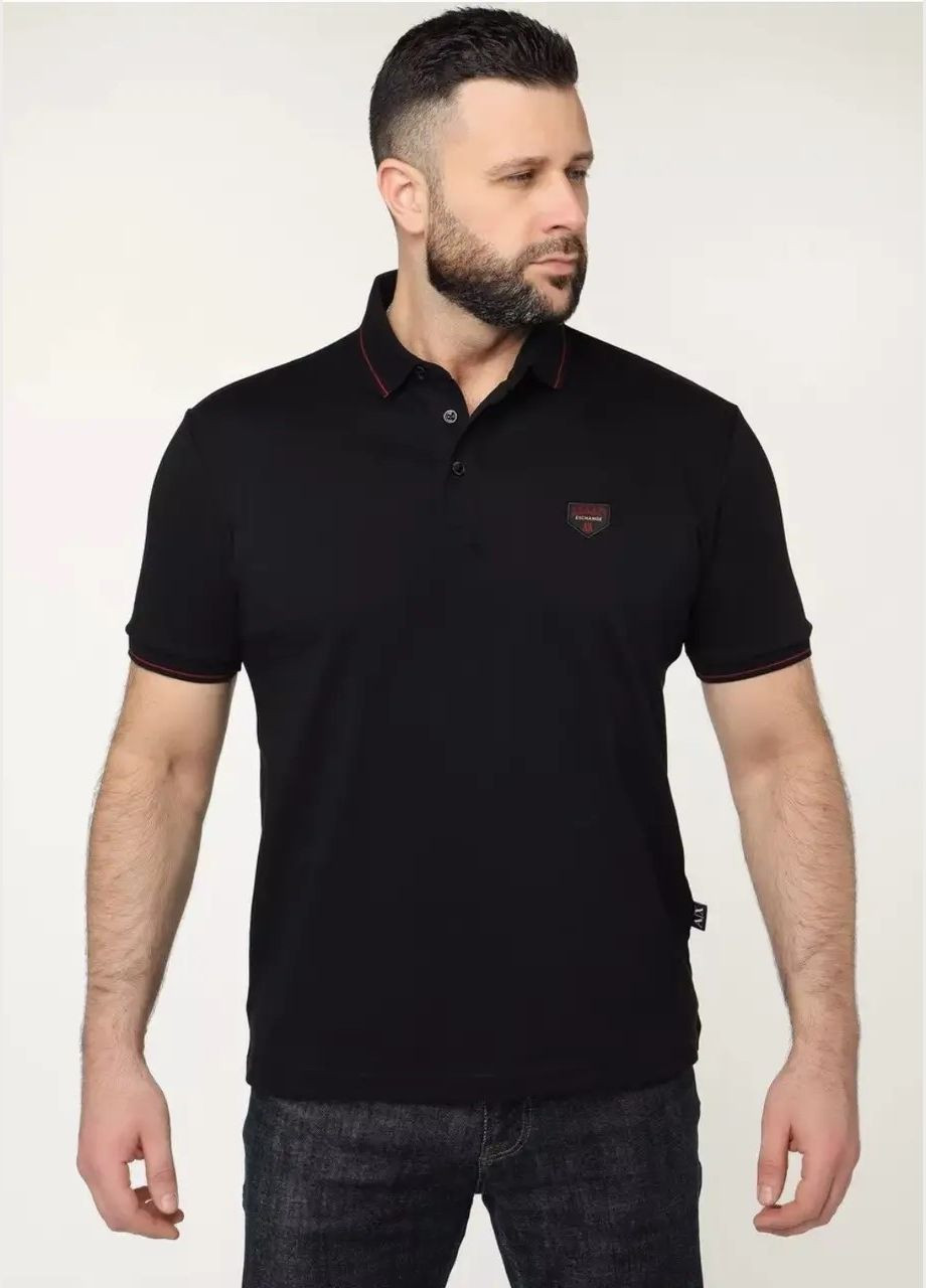 Черная футболка-поло мужское для мужчин Armani Exchange