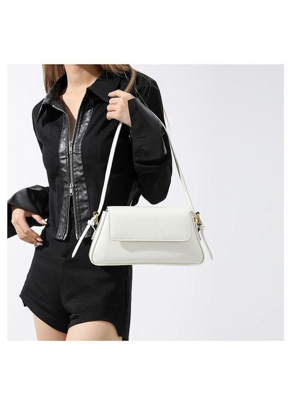 Жіноча сумка багет білого кольору в стилі Zara (362588116)