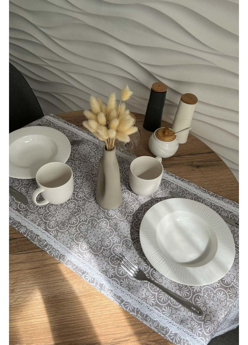 Ранер на стіл Мереживо капучино для сервірування столу 40х140см доріжка для декору столу ProDobro (369462380)