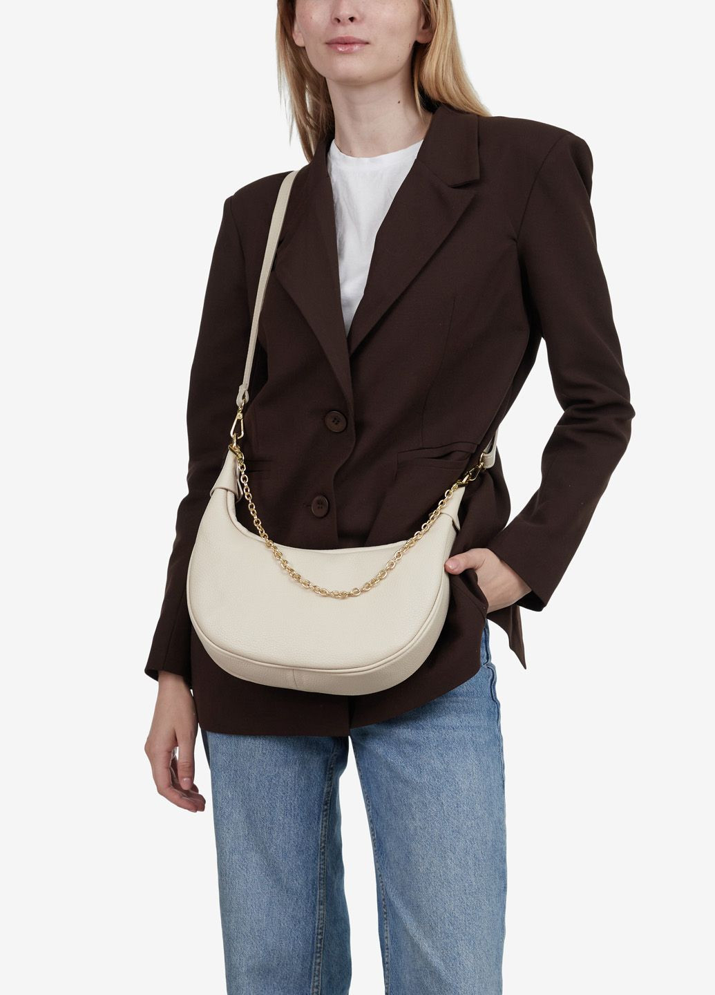 Сумка женская багет кожаная средняя Baguette Regina Notte (293056142)