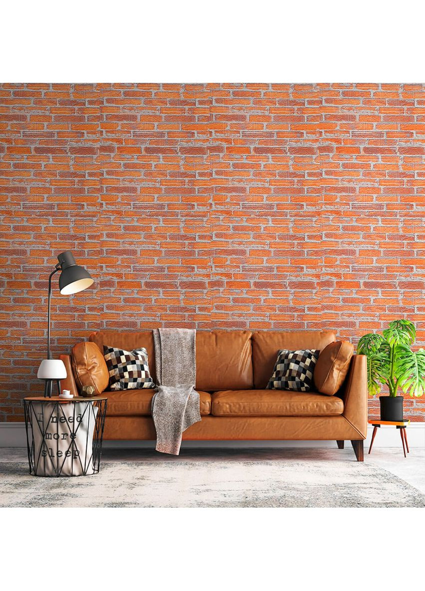 Декоративная 3D панель самоклейка 700х770х3мм Рыжий Екатеринославский кирпич (044-3) SW-00000696 Sticker Wall (362095025)
