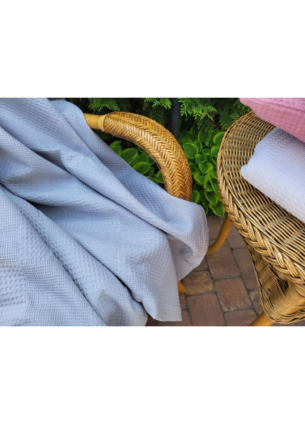 Покривало Сірий, Піке Вафелька 160*220 No Brand (363194819)