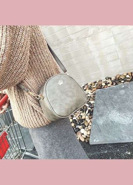 Женская мини-сумка с короной через плечо, маленькая сумочка для девочек экокожа корона Хаки(BRT) Brettani (336552275)