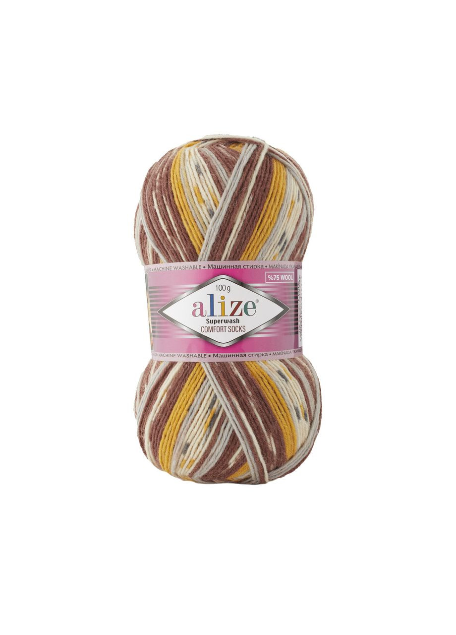 Пряжа SUPERWASH COMFORT 7652 Желто ализе супервош 75% шерсть 25% полиамид Alize (326834794)