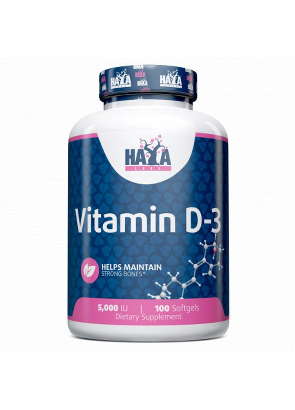 Вітаміни та мінерали Vitamin D3 5000 IU, 100 капсул Haya Labs (293422062)