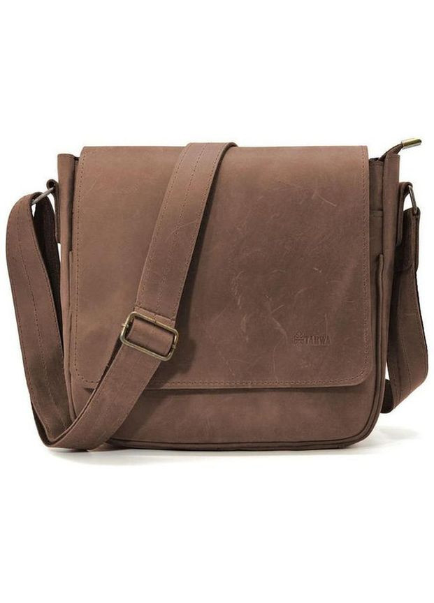 Сумка крос-боді через плече чоловіча з натуральної шкіри середня Коричневий 36880 TARWA (353690206)