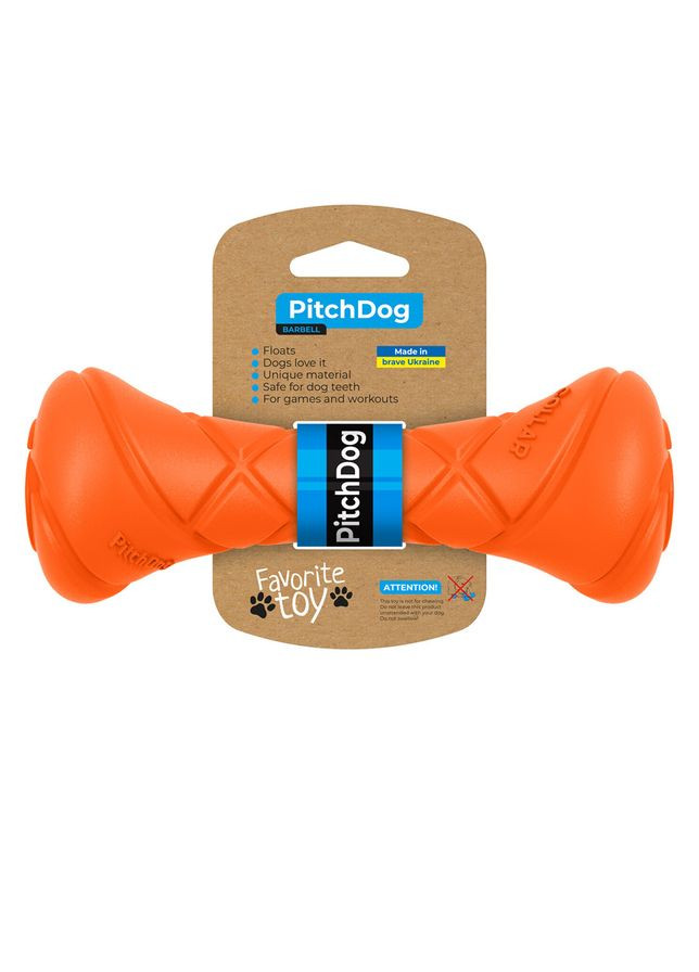 Ігрова гантель для апортировки PitchDog, довжина, діаметр 7 см помаранчевий No Brand (363197359)