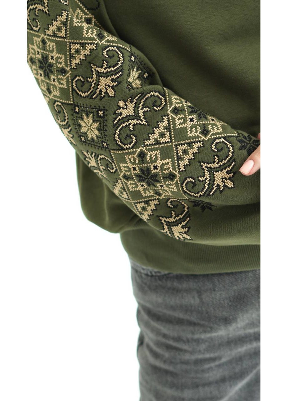 Черный женский вышитый свитшот "орнамент" вышивка (362209810)