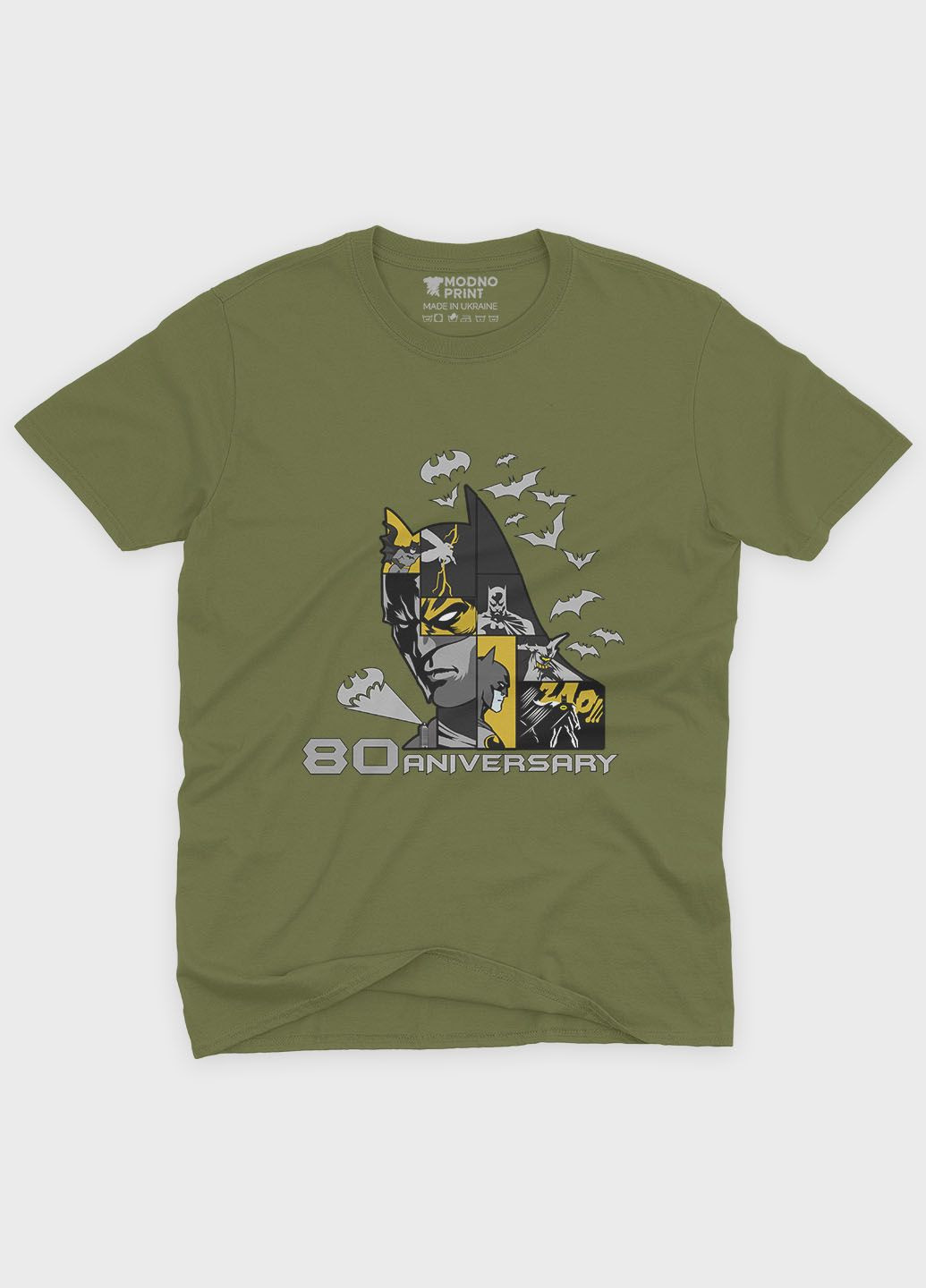 Хаки (оливковая) летняя мужская футболка с принтом супергероя - бэтмен (ts001-1-hgr-006-003-035-f) Modno