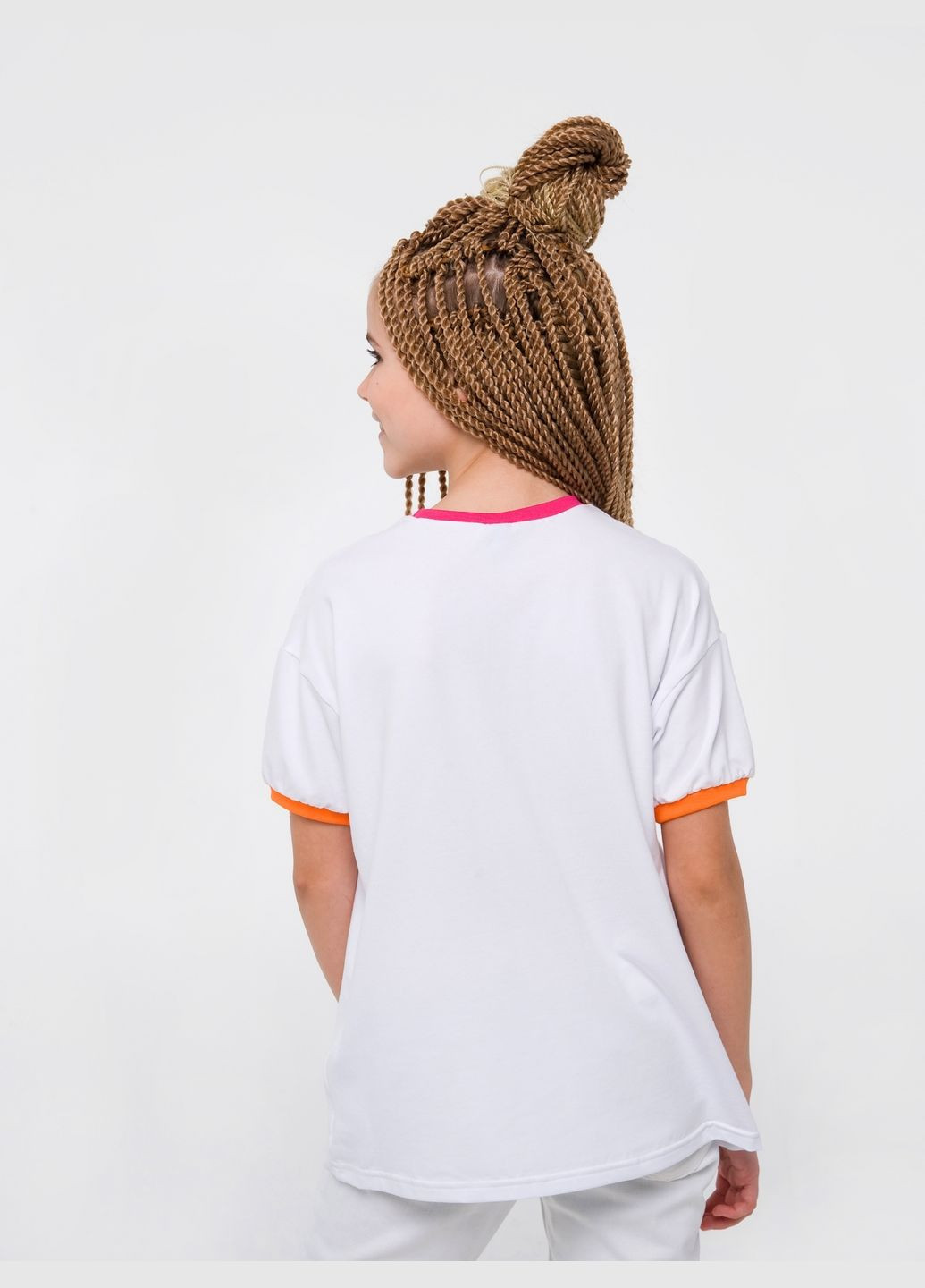 Зеленая демисезонная футболка на манжетах, розовый цитрус, стр. кулир, (110643) () 15л/164/42, белый Smil